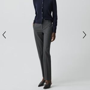 Theory Treeca Full Length Pant in Good Wool - Charcoal Melange 00